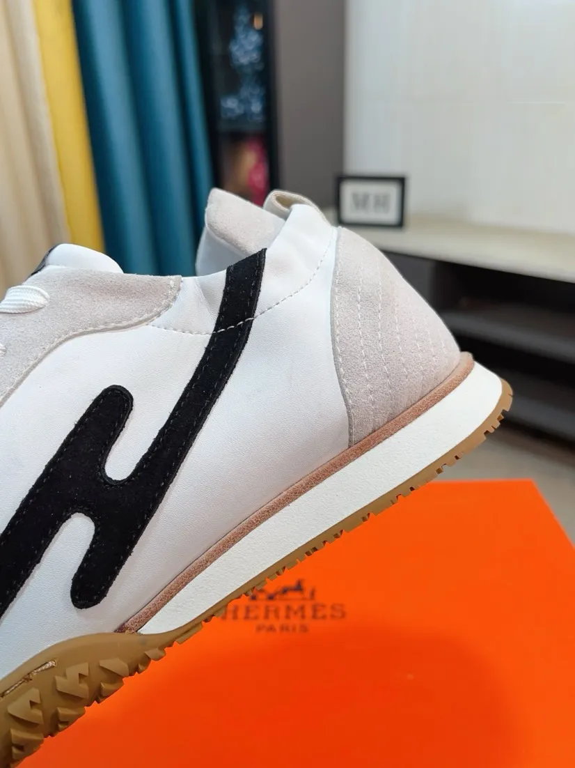 Men's shoes 💰480🌸🌸[HERMES] Hermès sneakers, the upper is made of calfskin and suede, imported materials, full of texture, the lightweight sole is decorated with contrasting patterns, creating a versatile fashion style. Size: 38-44, 45 customized